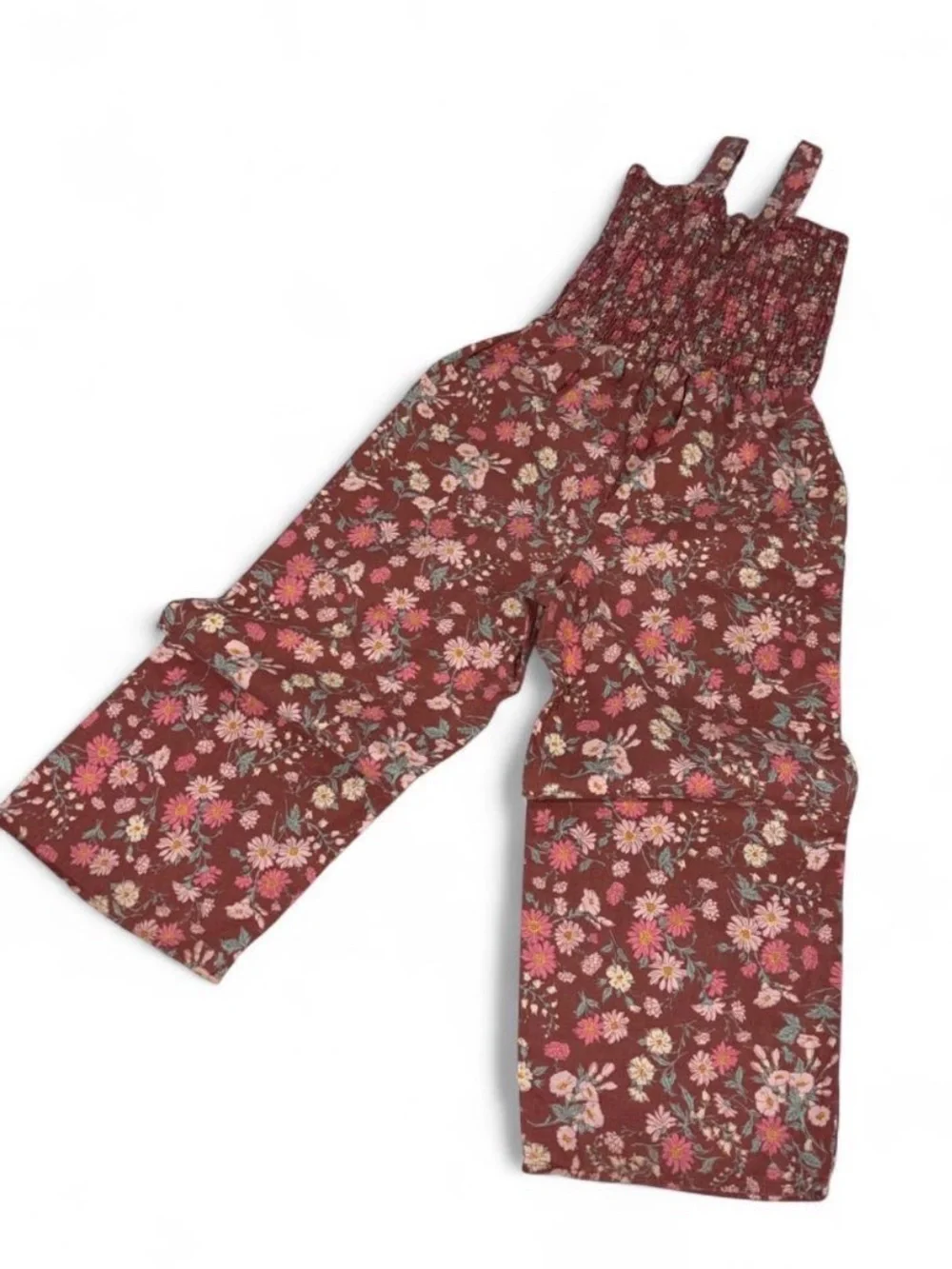 Oshkosh B’Gosh Floral Wide-Leg Jumpsuit - Brown Pink size 12